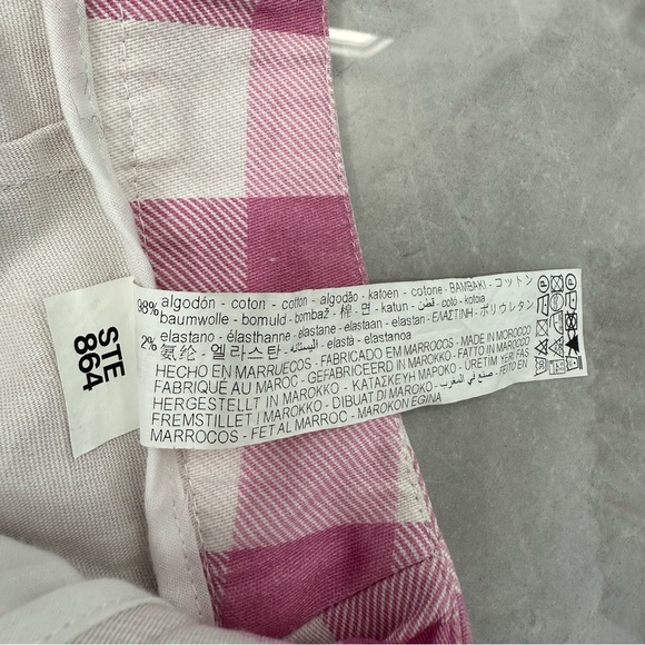 Women’s Zara Gingham Checkered Cotton Blend High Waisted Shorts Pockets Size XS - Picture 12 of 15